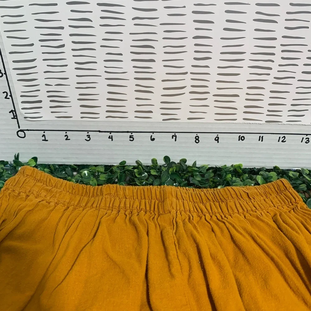 Women’s Casual Elastic Waist Trousers - Mustard - Picture 4 of 4